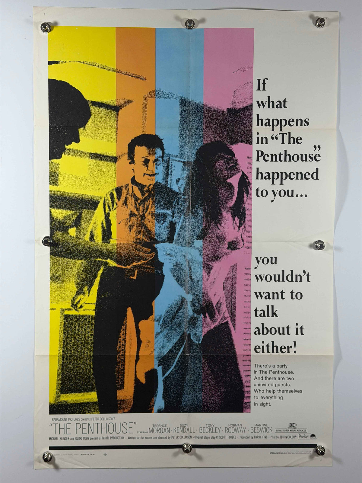 THE PENTHOUSE 1967 Original Movie Poster 27x41 Rolled SS Paramount Pictures