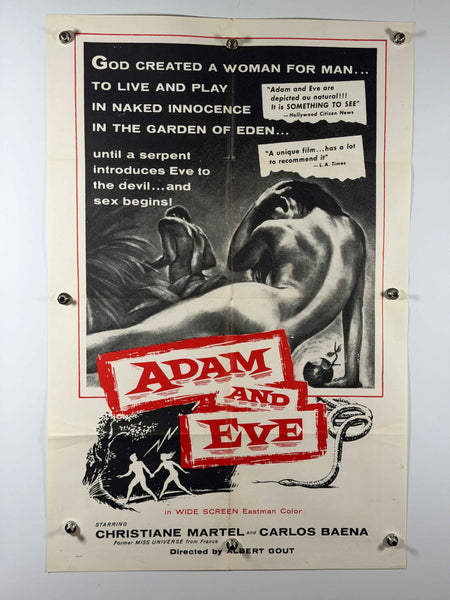 ADAM AND EVE 1968 Original Movie Poster 27x41 Rolled Christiane Martel Carlos Baena