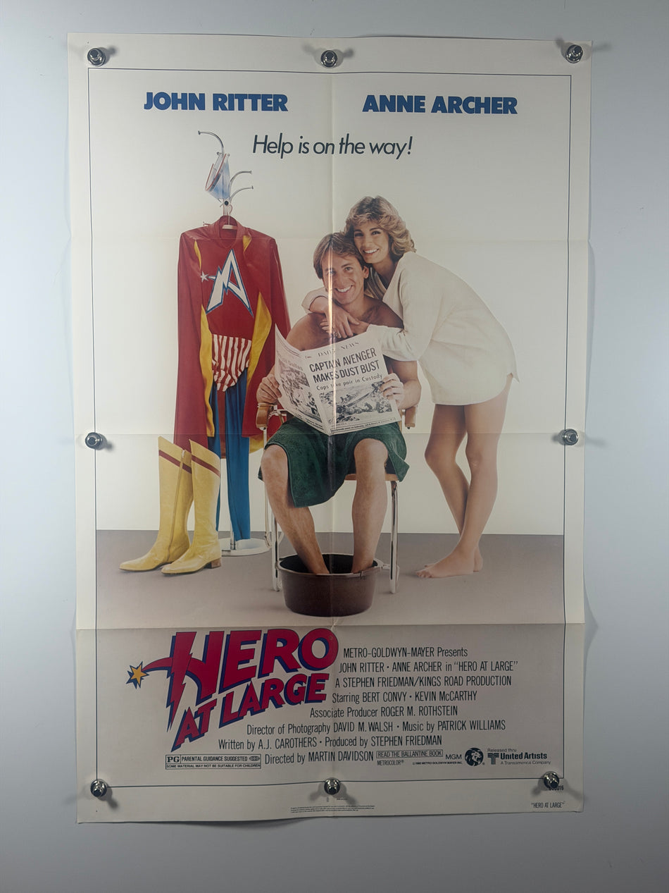 HERO AT LARGE 1980 Original Movie Poster 27x41 SS Rolled John Ritter Anne Archer