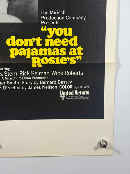 YOU DON'T NEED PAJAMAS AT ROSIE'S 1969 Original Movie Poster 27x41 SS Rolled Jacqueline Bisset