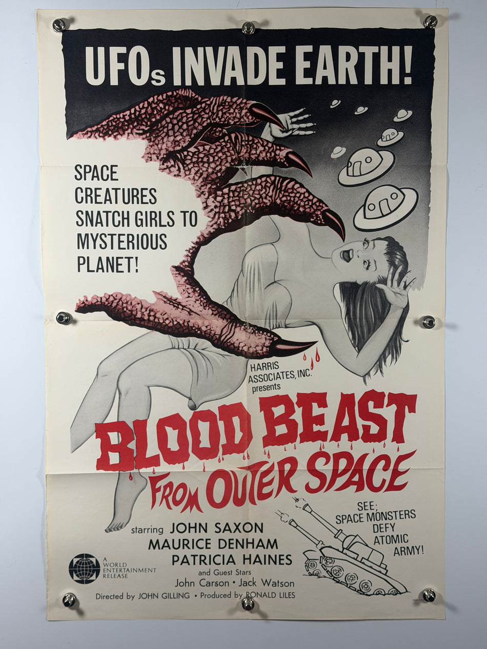 BLOOD BEAST FROM OUTER SPACE 1965 Original Movie Poster 27x41 SS Rolled John Saxon