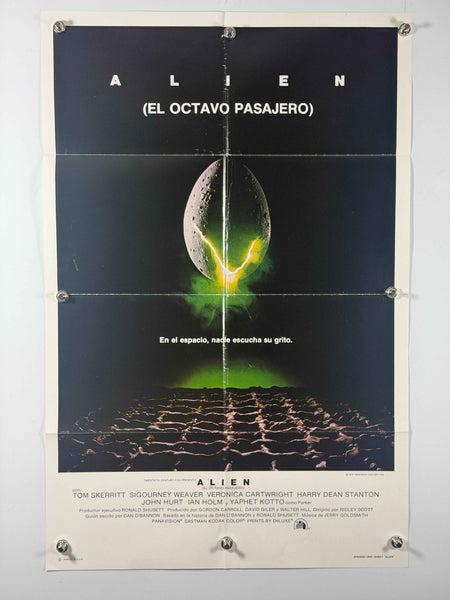 ALIEN EL OCTAVO PASAJERO 1979 Original Spanish Movie Poster 27x41 SS Rolled Sigourney Weaver