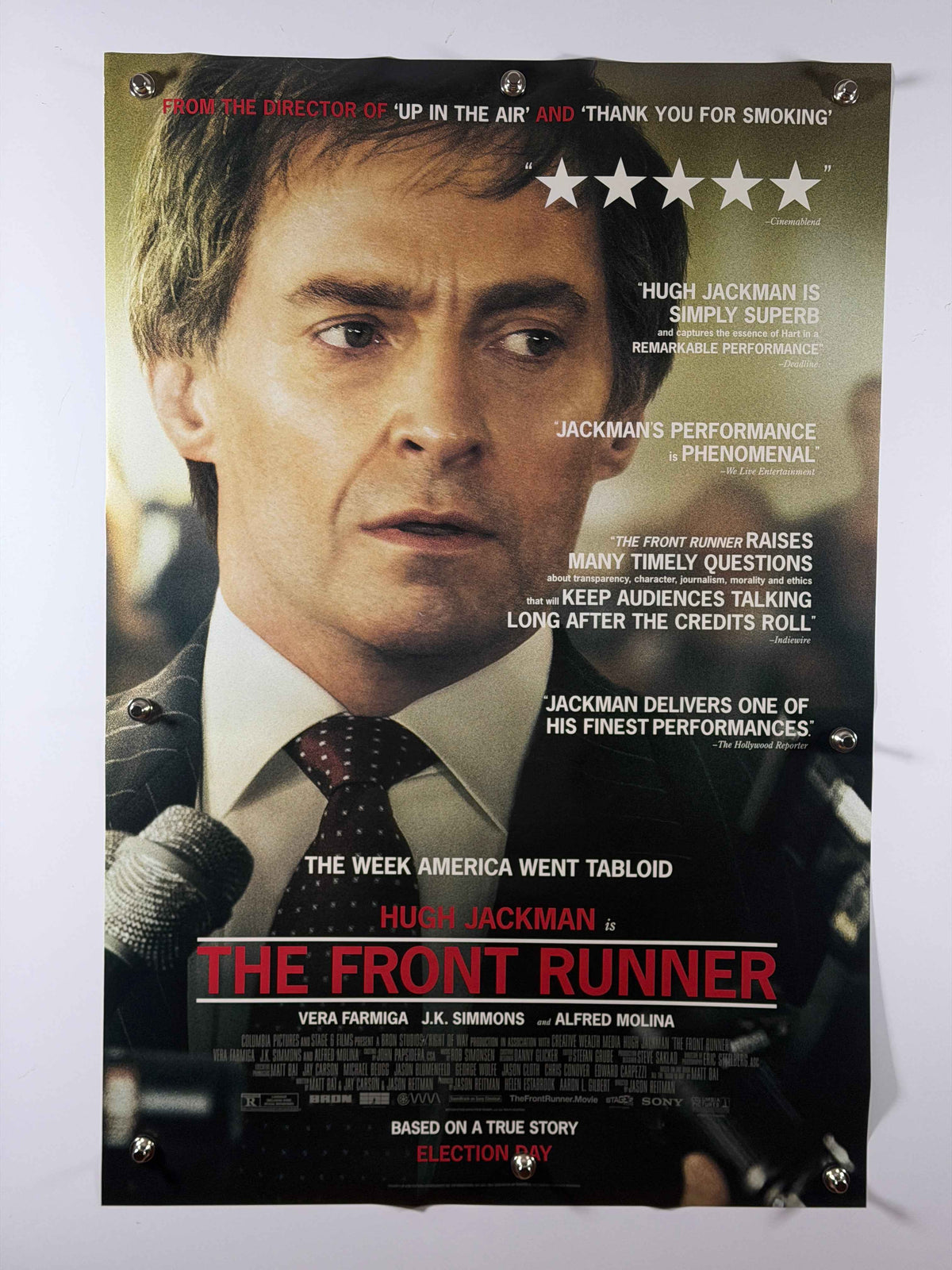 THE FRONT RUNNER 2018 Original USA Movie Poster 27x40 DS Rolled Hugh Jackman