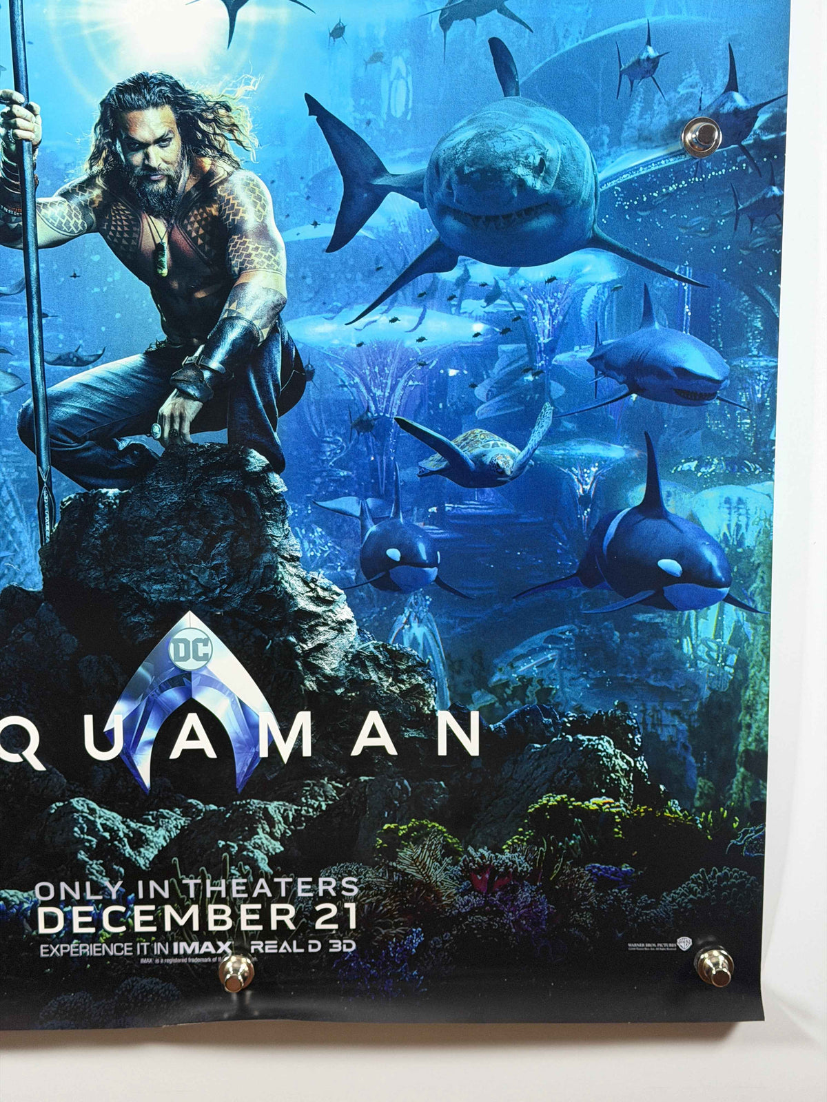 AQUAMAN 2018 Original Advance Movie Poster 27x40 DS Rolled Jason Momoa DC