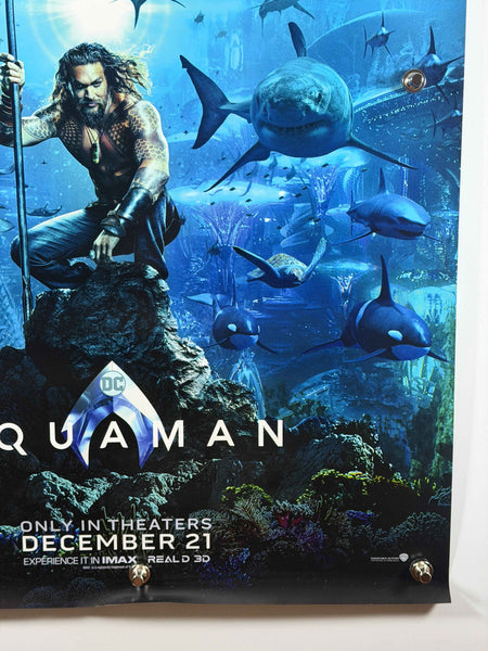 AQUAMAN 2018 Original Advance Movie Poster 27x40 DS Rolled Jason Momoa DC