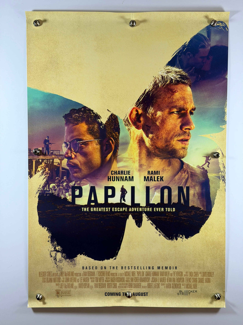 PAPILLON 2018 Original Movie Poster 27x40 DS Rolled Charlie Hunnam Rami Malek