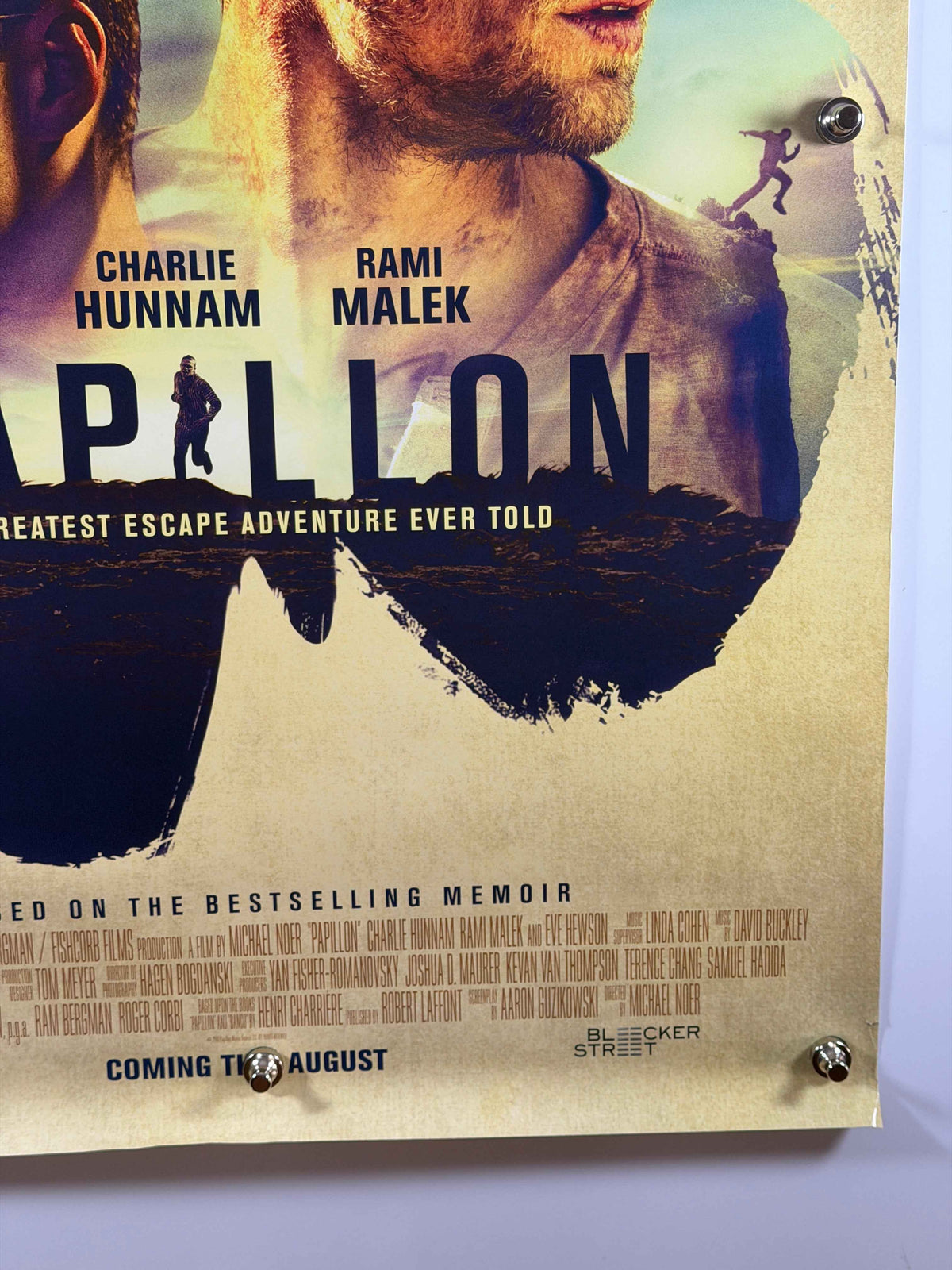 PAPILLON 2018 Original Movie Poster 27x40 DS Rolled Charlie Hunnam Rami Malek