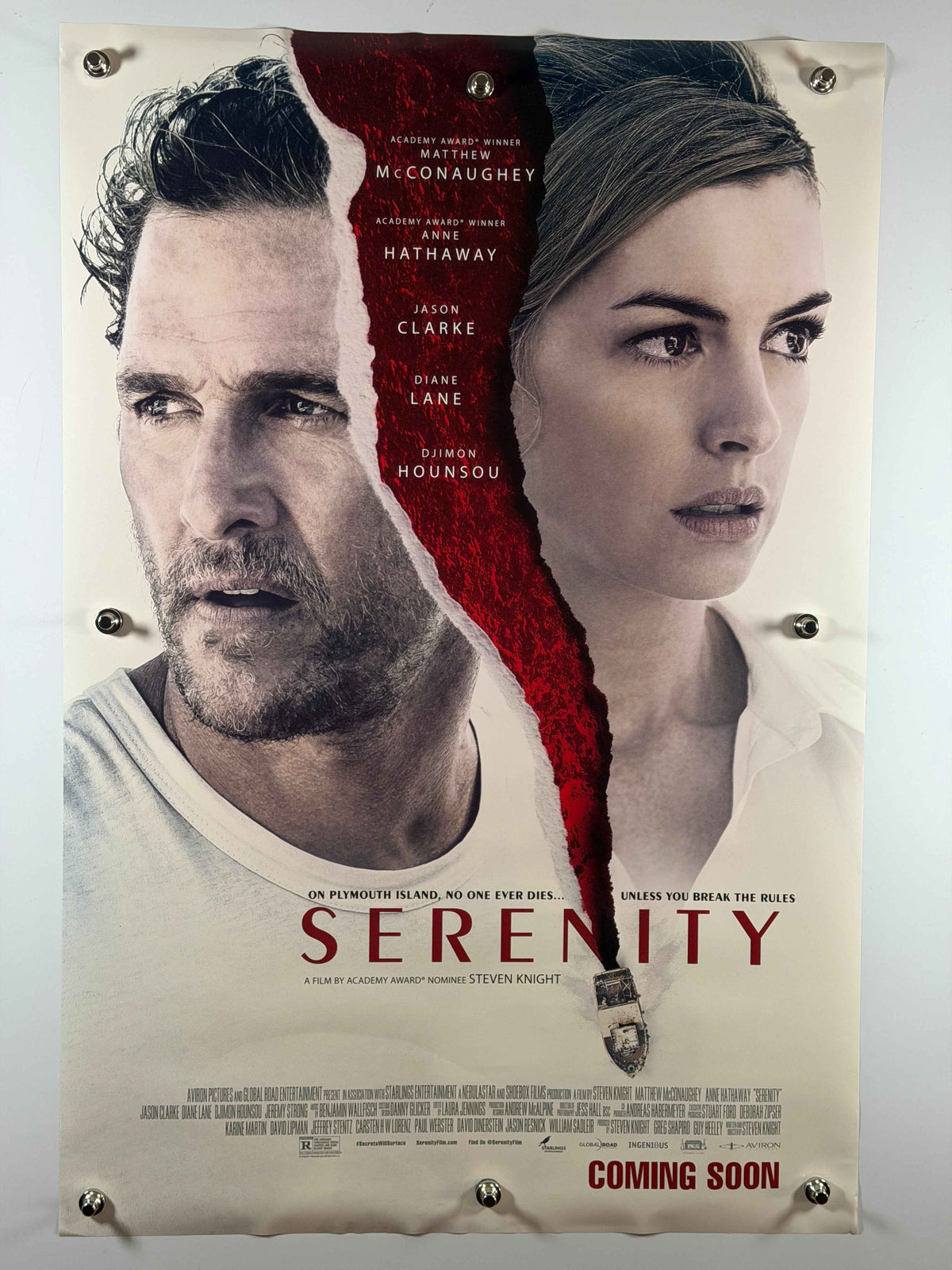 SERENITY 2018 Original Advance Movie Poster 27x40 DS Rolled Matthew McConaughey Anne Hathaway