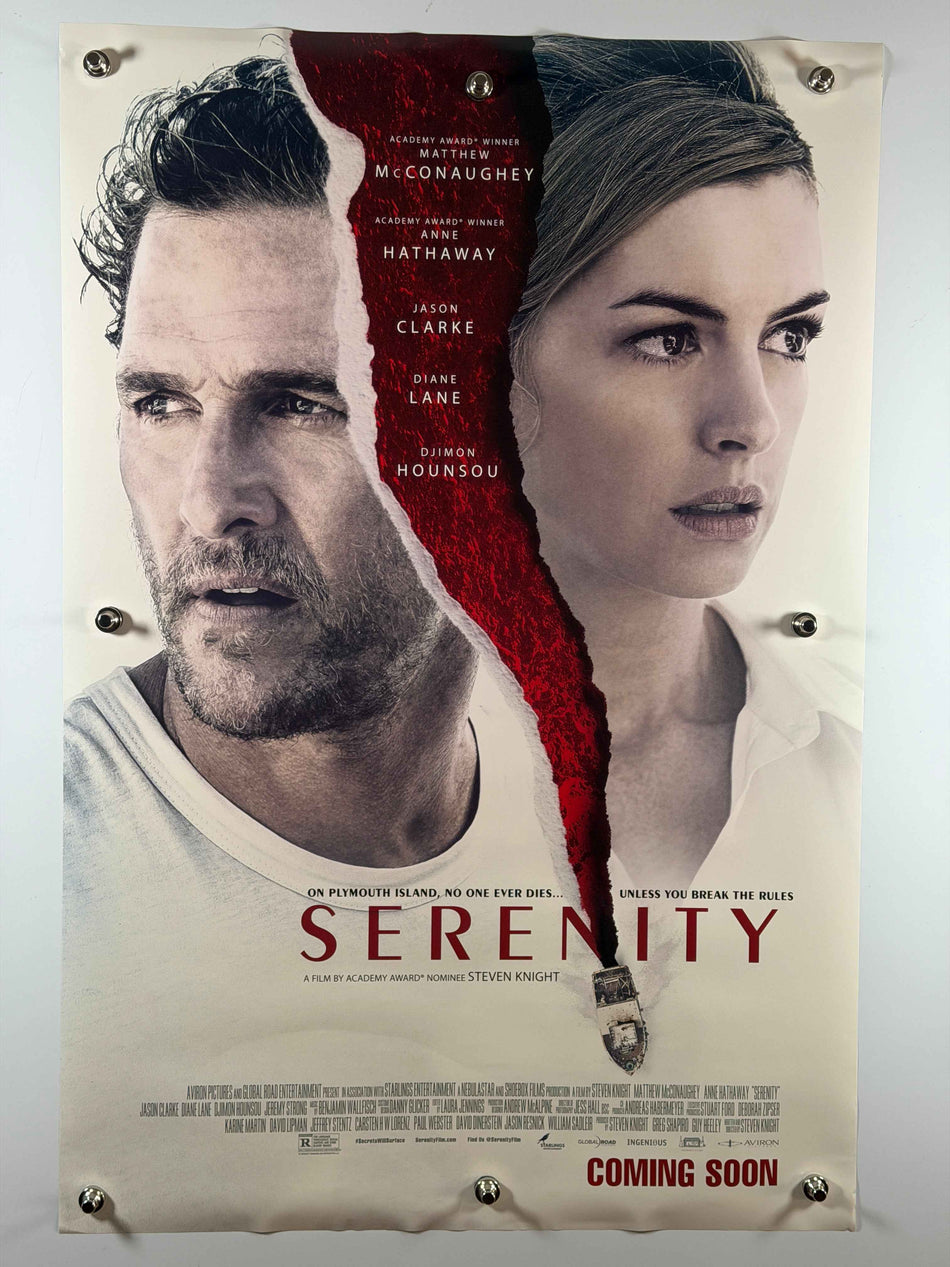 SERENITY 2018 Original Advance Movie Poster 27x40 DS Rolled Matthew McConaughey Anne Hathaway