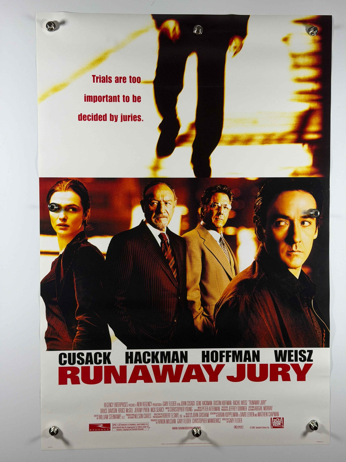 RUNAWAY JURY 2003 Original Movie Poster 27x40 SS Rolled John Cusack Gene Hackman Dustin Hoffman Rachel Weisz