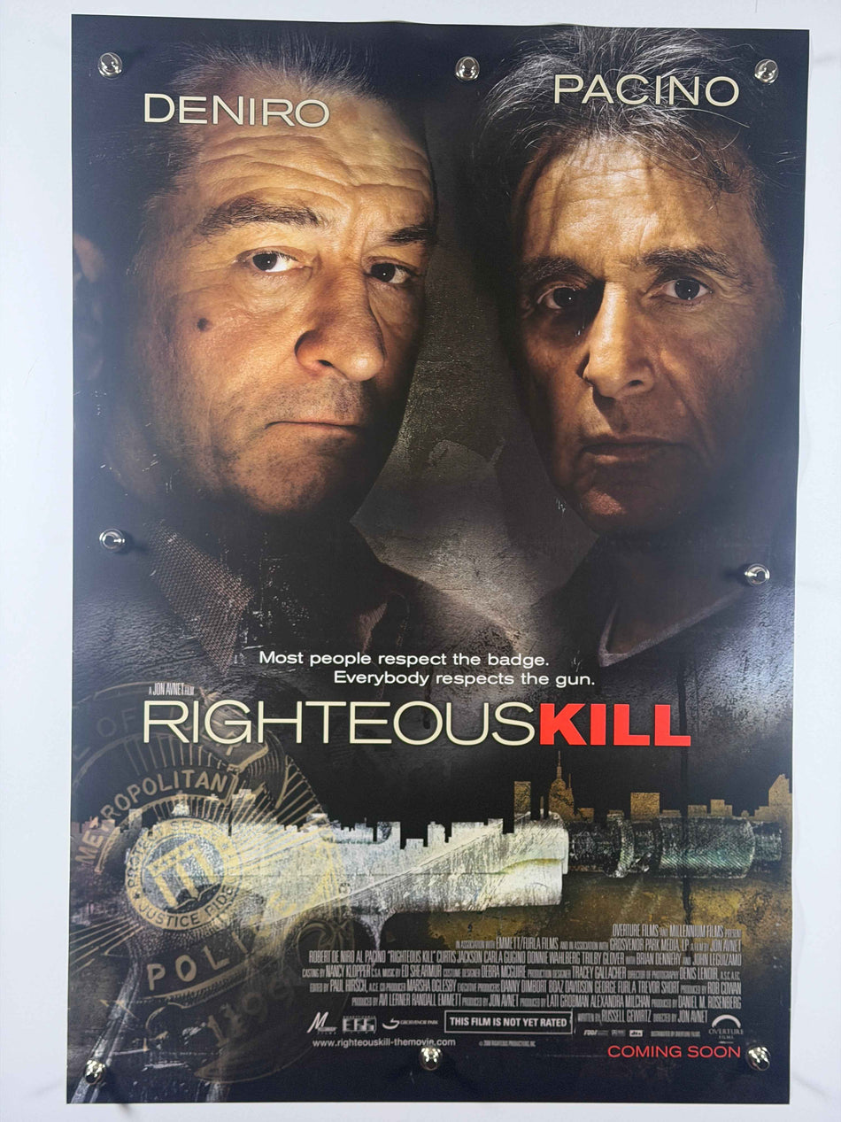 RIGHTEOUS KILL 2008 Original Movie Poster 27x40 DS Rolled Robert De Niro Al Pacino