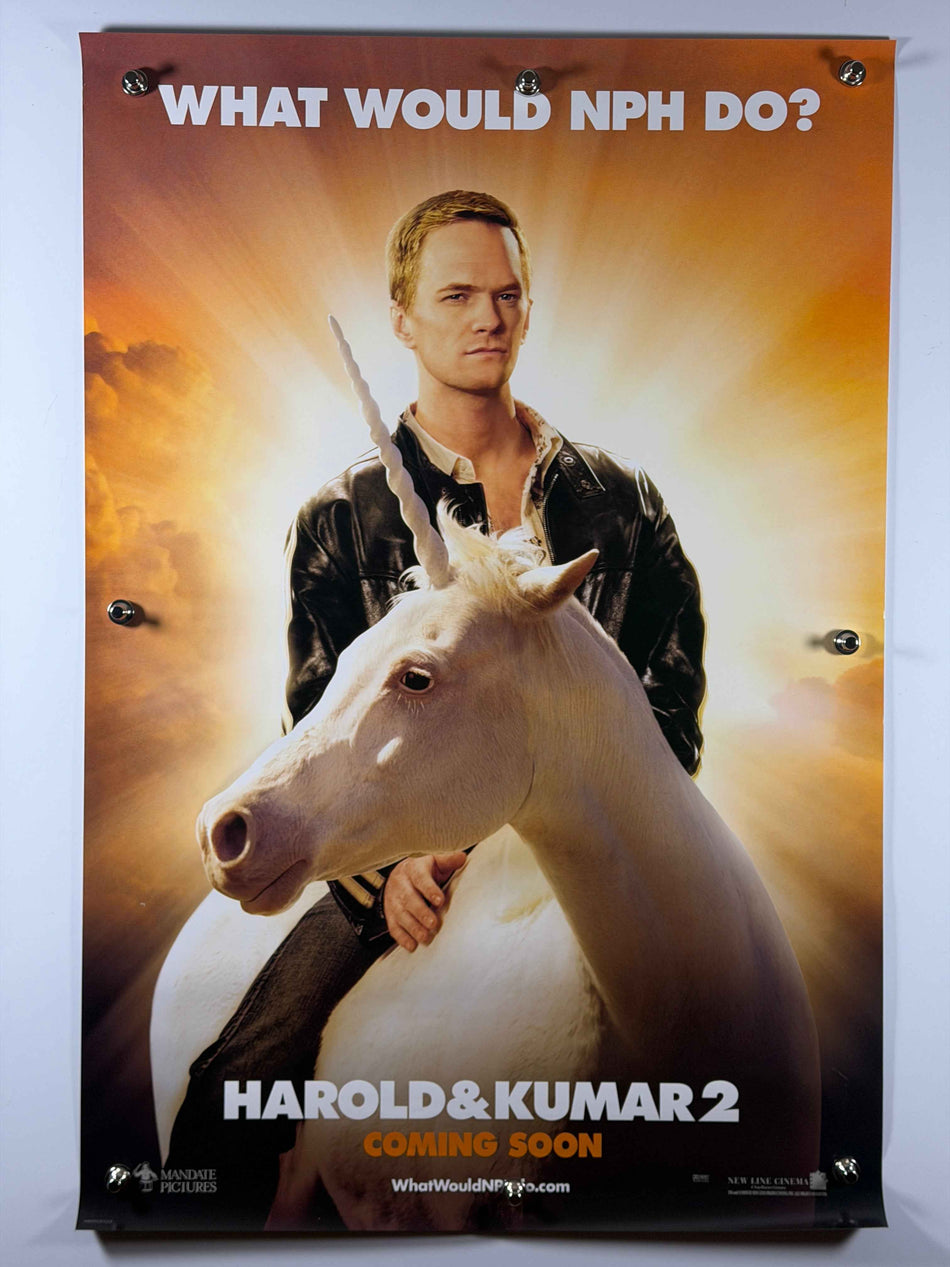 HAROLD & KUMAR 2 2008 Original Movie Poster 27x40 DS Rolled Poster NPH Unicorn Teaser