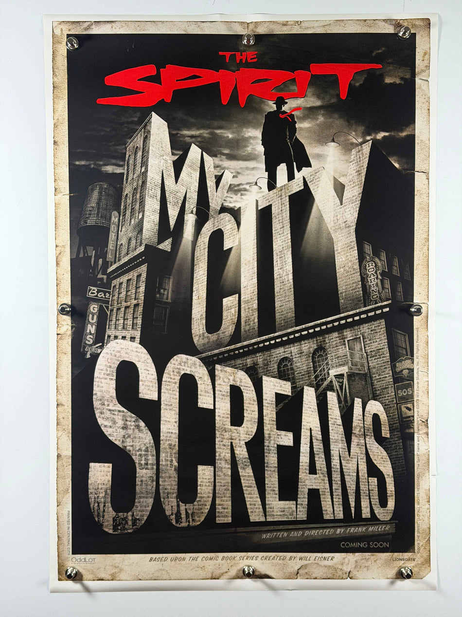 THE SPIRIT 2008 Original Movie Poster 27x40 DS Rolled My City Screams Frank Miller