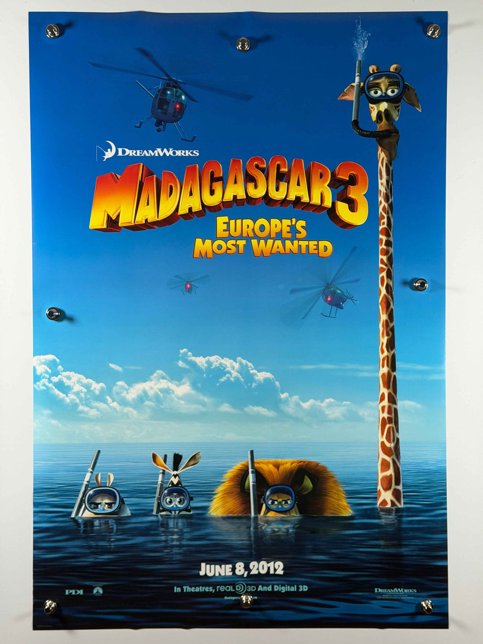 MADAGASCAR 3 EUROPE’S MOST WANTED 2012 Original Movie Poster 27x40 Rolled DreamWorks Animation