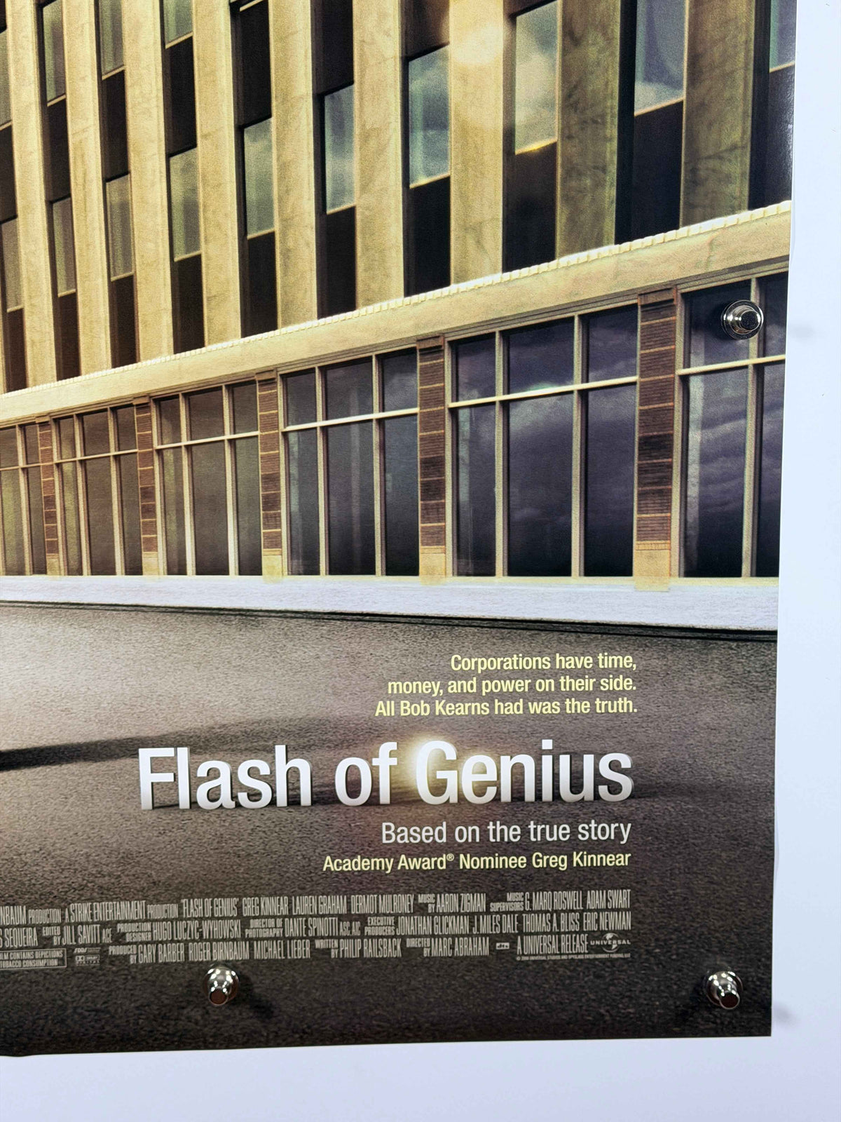 FLASH OF GENIUS 2008 Original Movie Poster 27x40 DS Rolled Poster Greg Kinnear