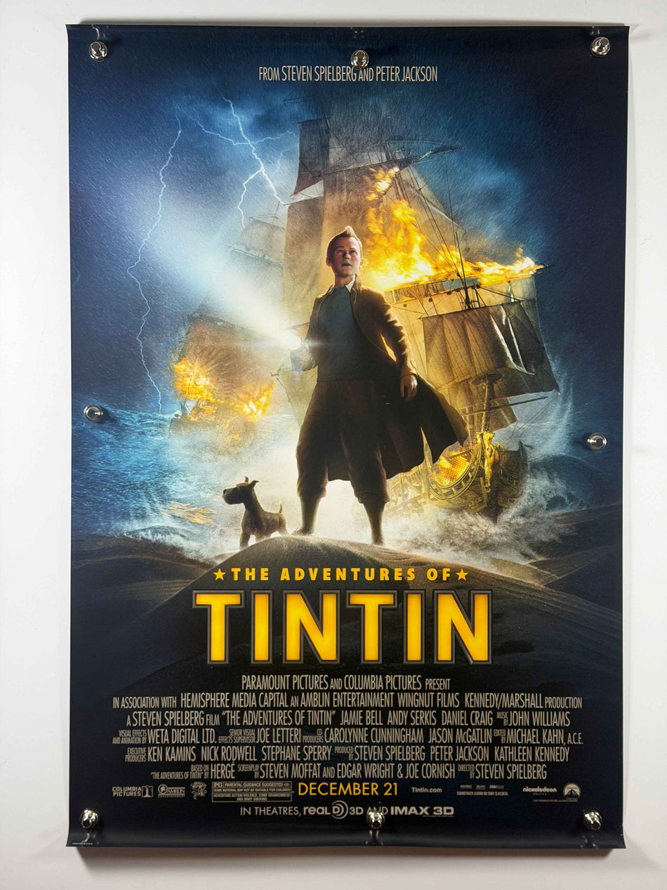THE ADVENTURES OF TINTIN 2011 Original Movie Poster 27x40 DS Rolled Poster Steven Spielberg Peter Jackson