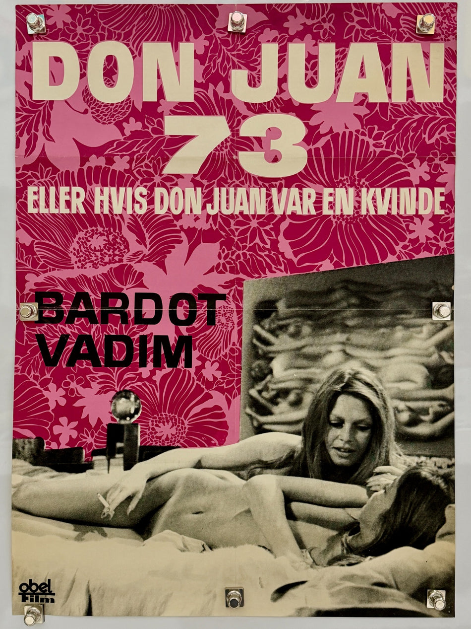 Don Juan 73 1973 original Danish Brigitte Bardot movie poster