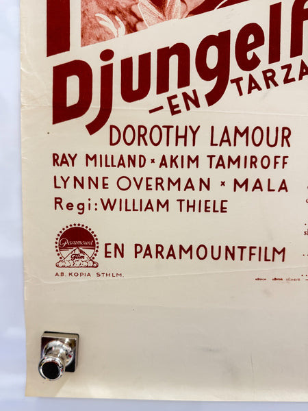 The Jungle Princess Swedish poster lower left detail