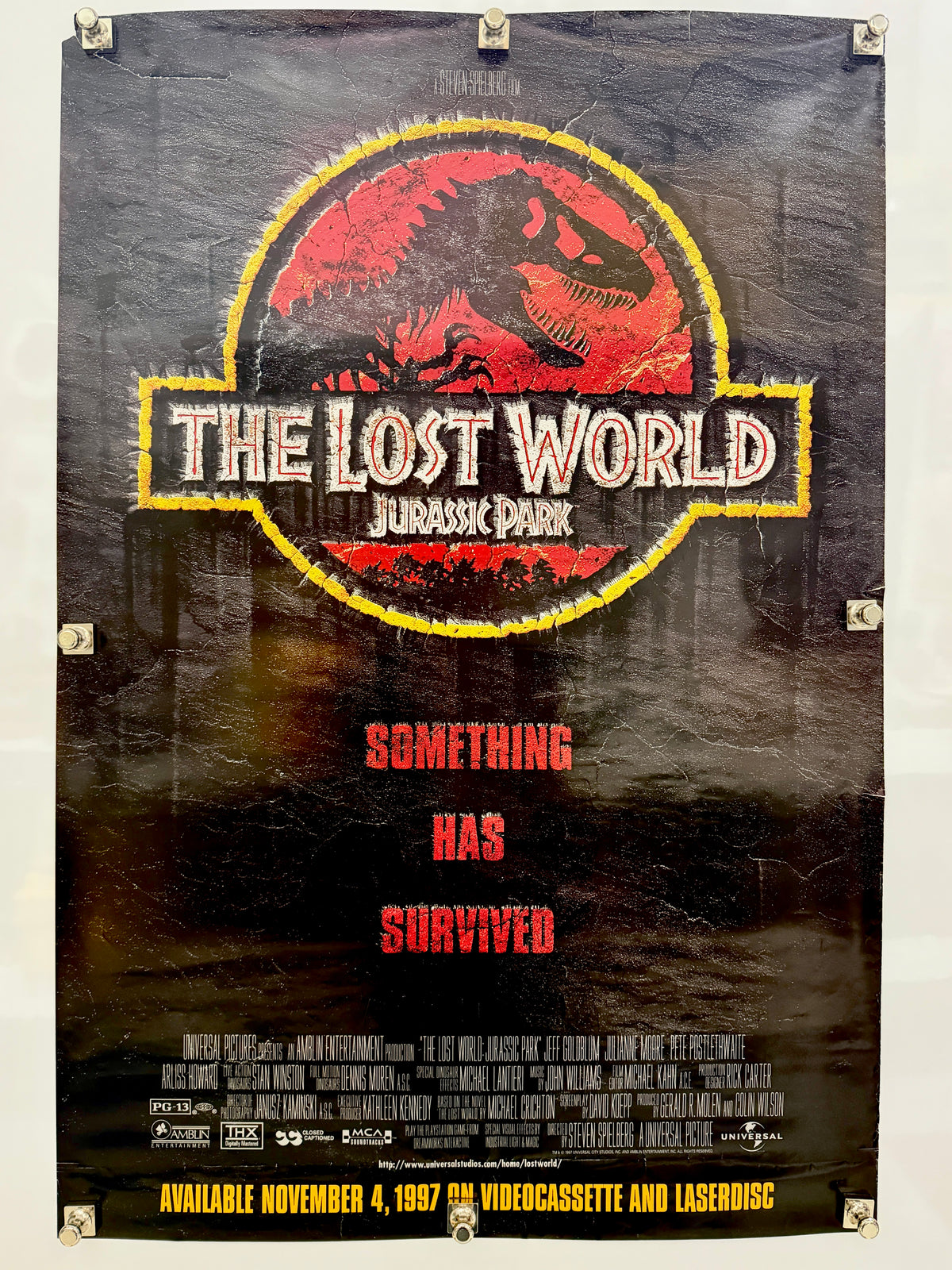 The Lost World Jurassic Park (1997) Original Home Video Poster 27x40 SS Rolled