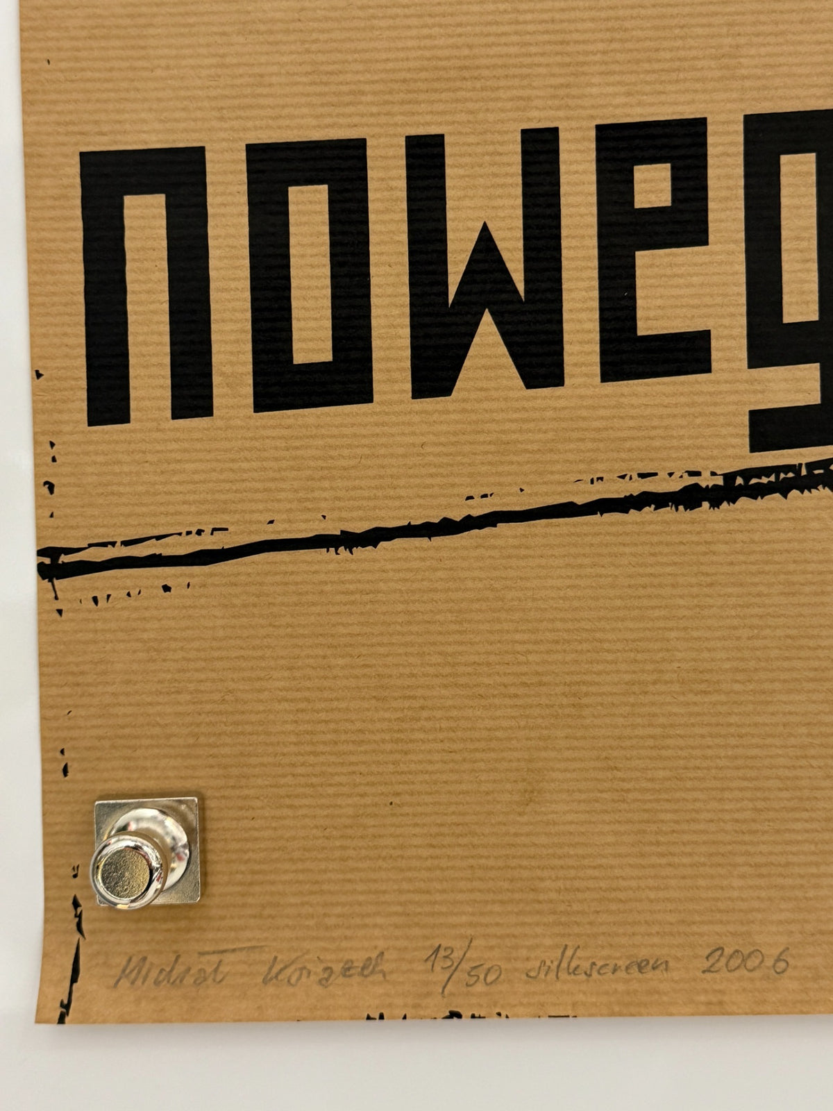 Close-up of Michał Książek poster edition inscription 13 of 50 silkscreen 2006