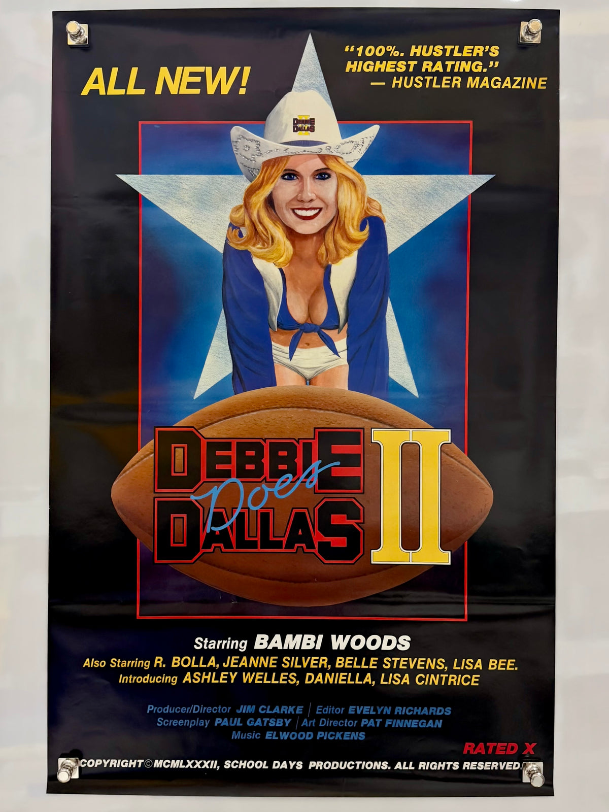 1982 Debbie Does Dallas II Bambi Woods Original School Days Poster 26.5x38 — detail 1