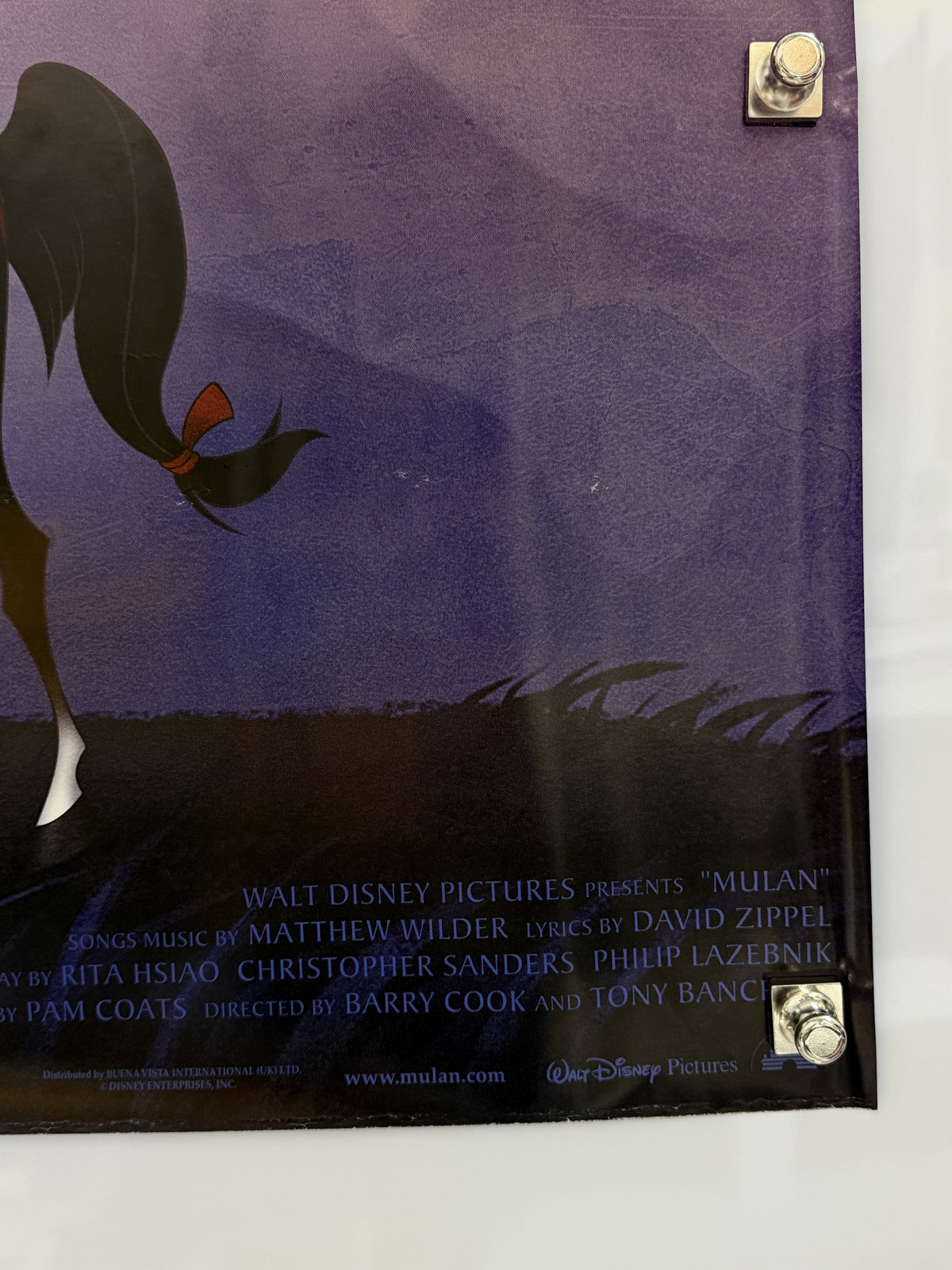 1998 Mulan October 16 Original British Quad Poster 40x30 Rolled — detail 5