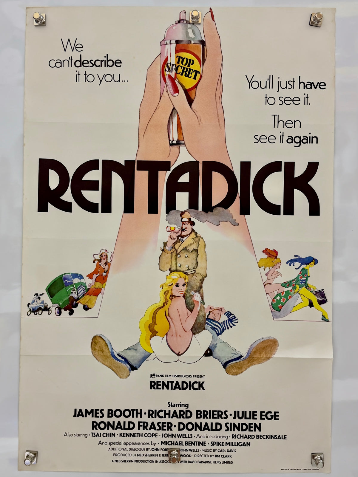 1972 Rentadick Original Rank British Movie Poster 27x40 Folded — full poster