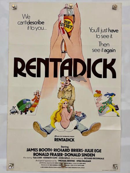 1972 Rentadick Original Rank British Movie Poster 27x40 Folded — full poster