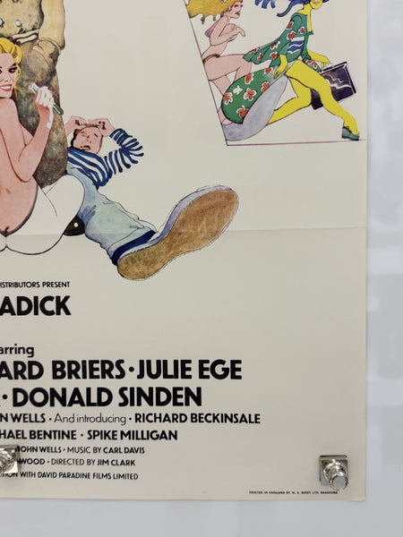 1972 Rentadick Original Rank British Movie Poster 27x40 Folded — detail 5