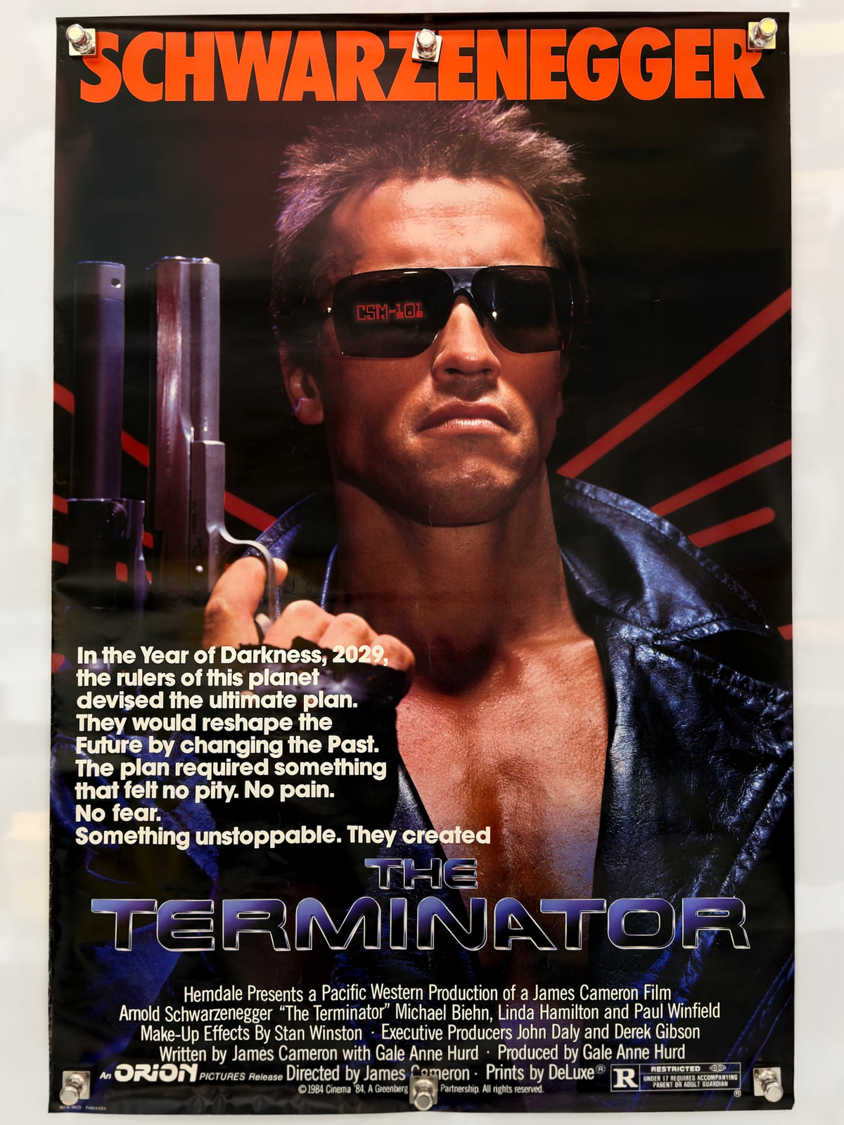 The Terminator (1984) Original Movie Poster 27x40 DS Rolled Arnold Schwarzenegger